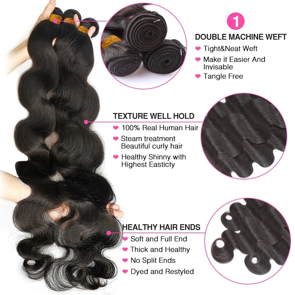 Raw Vietnamese Body Wave Hair 3 Bundle Deal (Pre-order)